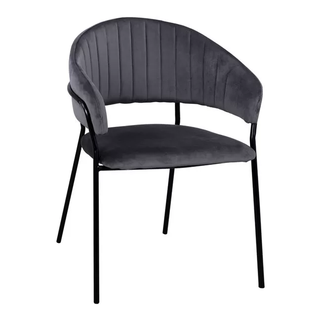 ΠΟΛΥΘΡΟΝΑΚΙ THEODORE ΑΠΟ ΒΕΛΟΥΔΟ ΓΚΡΙ ΜΕ ΜΕΤΑΛΛΙΚΟ ΣΚΕΛΕΤΟ 55x50x82Υ εκ. -Τιμή Σετ 2 τεμ.