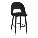 ΣΚΑΜΠΟ ΜΠΑΡ HARPER ΒΕΛΟΥΔΟ ΜΑΥΡΟ ΜΕ ΜΕΤΑΛΛΙΚΟ ΣΚΕΛΕΤΟ 50Χ51Χ111Υ εκ. -Τιμή Σετ 2 τεμ.