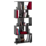 ΒΙΒΛΙΟΘΗΚΗ ΜΕΛΑΜΙΝΗΣ ΓΚΡΙ 70x25x177Υ εκ - Σύγχρονη & Χωρητική