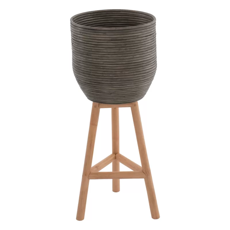 ΓΛΑΣΤΡΑ ΑΠΟ RATTAN ΚΑΙ BAMBOO HM7815 31x30x80Yεκ. ΦΥΣΙΚΟ - ΠΡΑΣΙΝΟ