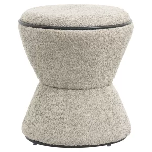 ΣΚΑΜΠΟ ΣΤΡΟΓΓΥΛΟ LINNER ΜΠΟΥΚΛΕ ΥΦΑΣΜΑ ΜΠΕΖ-ΜΑΥΡΗ ΛΕΠΤΟΜΕΡΕΙΑ Φ38x44 εκ.