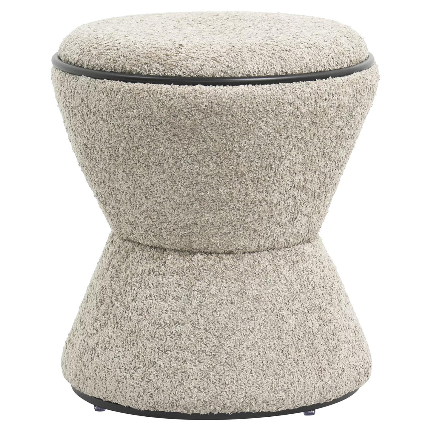 ΣΚΑΜΠΟ ΣΤΡΟΓΓΥΛΟ LINNER ΜΠΟΥΚΛΕ ΥΦΑΣΜΑ ΜΠΕΖ-ΜΑΥΡΗ ΛΕΠΤΟΜΕΡΕΙΑ Φ38x44 εκ.