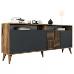 ΜΠΟΥΦΕΣ ΜΕΛΑΜΙΝΗΣ ΣΕ ΚΑΡΥΔΙ ΜΕ ΑΝΘΡΑΚΙ ΠΟΡΤΕΣ 180x35x78.6Υεκ