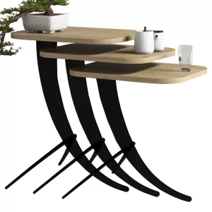 ΤΡΑΠΕΖΙ ΖΙΓΚΟΝ 3ΤΜΧ ΜΕΛΑΜΙΝΗ ΣΕ ΑΚ ΜΑΥΡΑ ΜΕΤΑΛΛΙΚΑ ΠΟΔΙΑ