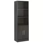 ΒΙΒΛΙΟΘΗΚΗ ΜΕΛΑΜΙΝΗΣ ENSLEY ZEBRANO 60X30X180 εκ - Σύγχρονη