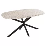 ΤΡΑΠΕΖΙ ΟΒΑΛ RODDEN ΜΕ WERZALIT TERRAZZO-ΜΑΥΡΗ ΧΙΑΣΤΙ ΒΑΣΗ 146x94x75Υεκ