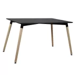 ΤΡΑΠΕΖΙ MINIMAL ΜΑΥΡΟ 120X80Χ73εκ. Σύγχρονο με Ξύλινα Πόδια Οξιά