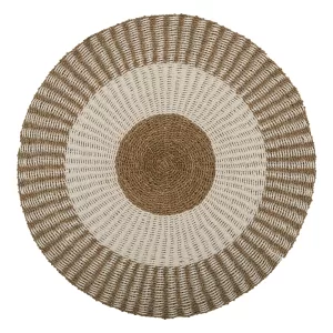 ΧΑΛΙ ΣΤΡΟΓΓΥΛΟ KIRKI ΑΠΟ ΦΥΣΙΚΕΣ ΙΝΕΣ SEAGRASS ΛΕΥΚΟ-ΦΥΣΙΚΟ Φ120εκ