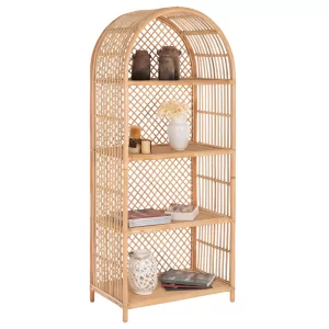 ΒΙΒΛΙΟΘΗΚΗ SIMOK ΑΠΟ ΦΥΣΙΚΟ RATTAN ΣΕ ΦΥΣΙΚΟ ΧΡΩΜΑ 80x40x182Υεκ.