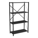 Βιβλιοθήκη Jackrey ανθρακί-μαύρο 63x30x114εκ