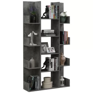 Βιβλιοθήκη Charles pakoworld μελαμίνης γκρι oak 90x31x182.5εκ -Τιμή Σετ 1 τεμ.