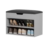 ΠΑΠΟΥΤΣΟΘΗΚΗ ΜΕ ΚΑΘΙΣΜΑ ROMIR ΜΕΛΑΜΙΝΗ ΓΚΡΙ-ΚΑΘΙΣΜΑ PU ΑΝΘΡΑΚΙ 60x30x44Υ