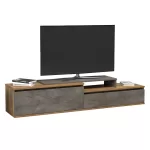 ΕΠΙΠΛΟ TV LEIS ΦΥΣΙΚΟ ΞΥΛΟ & ΓΚΡΙ ΜΑΡΜΑΡΟ 180x35x42Υεκ