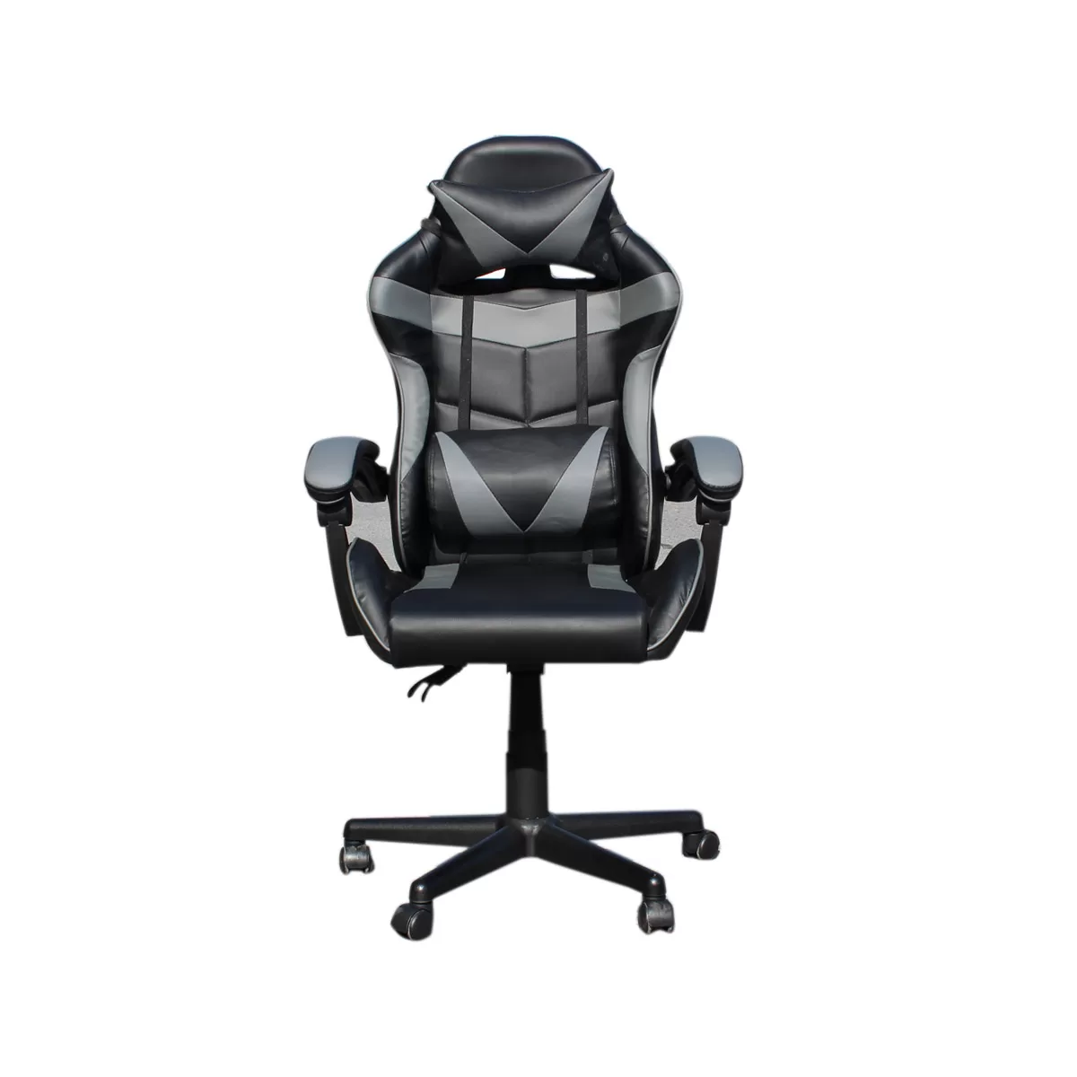 Πολυθρόνα "GAMING" από PU/PVC με μαξιλάρι σε χρώμα μαύρο/γκρι 69x70x127/137 - Image 2