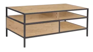 Τραπέζι σαλονιού Iso με 3 ράφια - Σονόμα Μαύρο 100x50x40