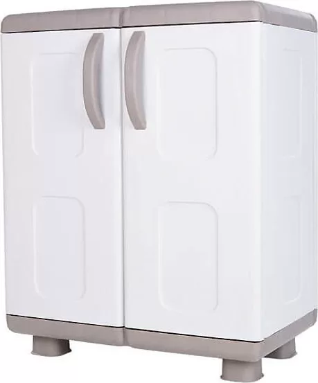 Ντουλάπα "ΗΒΗ" δίφυλλη πλαστική σε μπεζ-λευκό χρώμα 73x44x96