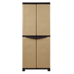 Ντουλάπα δίφυλλη πλαστική σε μπεζ/καφέ - 70x43x180 cm