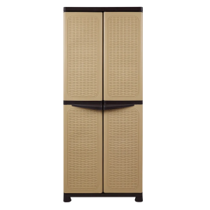 Ντουλάπα δίφυλλη πλαστική σε μπεζ/καφέ - 70x43x180 cm