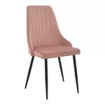 Καρέκλα Azori σάπιο μήλο βελούδο-πόδι μαύρο μέταλλο 49x55x85εκ -Τιμή Σετ 2 τεμ.