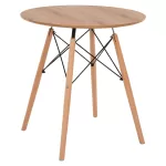 ΤΡΑΠΕΖΙ MINIMAL ΣΤΡΟΓΓΥΛΟ MDF ΦΥΣΙΚΟ-ΠΟΔΙΑ ΟΞΙΑΣ Φ80x72Y