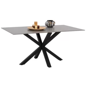ΤΡΑΠΕΖΙ ΤΡΑΠΕΖΑΡΙΑΣ SYNTEC SINTERED STONE ΓΚΡΙ ΜΕΤΑΛΛΙΚΑ ΠΟΔΙΑ 160x90x75Υεκ.