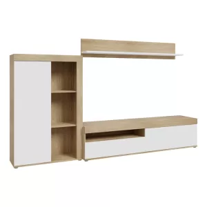Σύνθετο σαλονιού λευκό-sonoma oak 265x41x158,5εκ