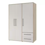 Ντουλάπα ρούχων Razol τρίφυλλη λευκό-sonoma μελανίνης 144.5x59x200εκ