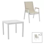 Τραπεζαρία Kliton - Azelie σετ 3τεμ αλουμίνιο σε λευκή απόχρωση 80x80x74εκ