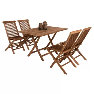 ΣΕΤ ΤΡΑΠΕΖΑΡΙΑΣ ΕΞΩΤ. ΧΩΡΟΥ 5ΤΜΧ KENDALL ΜΑΣΙΦ ΞΥΛΟ TEAK ΦΥΣΙΚΟ
