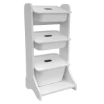 ΕΠΙΠΛΟ ΑΠΟΘΗΚΕΥΣΗΣ FRED ΛΕΥΚΗ ΜΕΛΑΜΙΝΗ 44x35x90Υεκ.