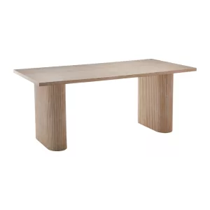 Τραπέζι Loozir mdf σε λευκή όψη τραβερτίνας 180x90x75εκ