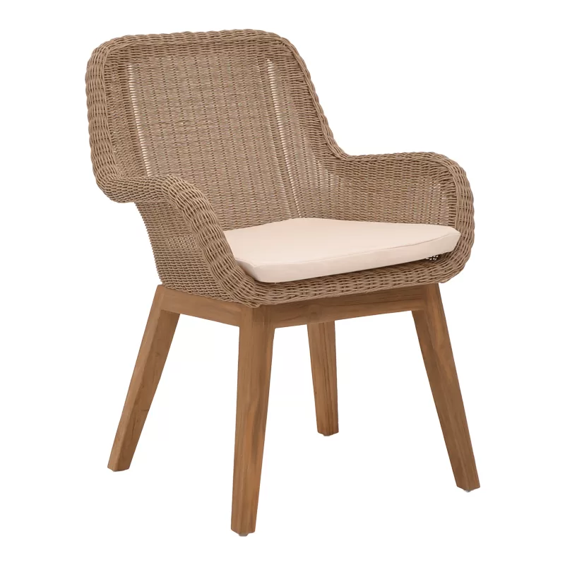 Πολυθρόνα Charlen αλουμίνιο teak pe rattan 60x67x84εκ