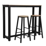 Σετ τραπέζι μπαρ Marle 3τμχ sonoma-μαύρο πόδι 120x40x100εκ