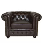 ΠΟΛΥΘΡΟΝΑ T.CHESTERFIELD POLINA PU ΣΚΟΥΡΟ ΚΑΦΕ 110x90x73Yεκ.