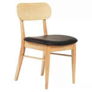 KΑΡΕΚΛΑ SEKOR Rubberwood Μαύρο PU 50x50x80Υ-Τιμή Σετ 2 τεμ.