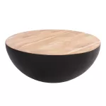 ΔΙΑΚΟΣΜΗΤΙΚΟ ΤΡΑΠΕΖΙ ΣΑΛΟΝΙΟΥ BOWL Φ90X37,5Yεκ. ΜΑΥΡΟ ΜΕ ΞΥΛΟ ΑΚΑΚΙΑΣ