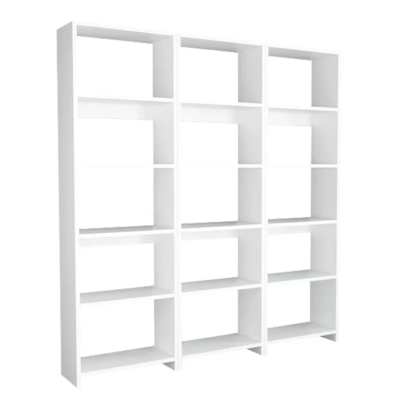 Βιβλιοθήκη Rabuku σε λευκή απόχρωση 146x22x160εκ