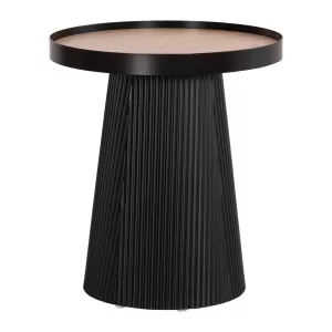 ΤΡΑΠΕΖΑΚΙ ΒΟΗΘΗΤΙΚΟ DENTON MDF TOP ΦΥΣΙΚΟ ΞΥΛΟΥ-ΒΑΣΗ ΜΑΥΡΗ Φ45x51,5Υεκ.