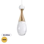 JADORE Μοντέρνο Κρεμαστό Φωτιστικό Ανάρτηση LED 5W 400lm 120°AC 220-240V IP20 Θερμό Λευκό 3000K Χάλκινο Μέταλλο με Διάφανο Γυαλί - Μ8 x Π8 x Υ26cm