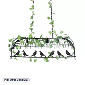 NEST Vintage Κρεμαστό Φωτιστικό Οροφής με Ντουί 4 E27 Μαύρο