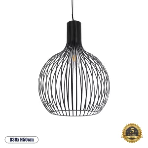 SCANDI Μοντέρνο Κρεμαστό Φωτιστικό Οροφής με Ντουί 1 x E27 AC 220-240V IP20 - Μαύρο - Μ38 x Π38 x Υ50cm