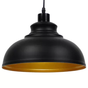 ANDY Μοντέρνο Κρεμαστό Φωτιστικό Οροφής με Ντουί 1 x E27 AC 220-240V IP20 - Μαύρο & Χρυσό - Μ35 x Π35 x Υ28cm