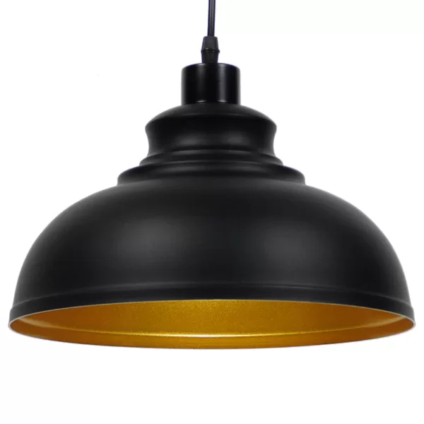 ANDY Μοντέρνο Κρεμαστό Φωτιστικό Οροφής με Ντουί 1 x E27 AC 220-240V IP20 - Μαύρο & Χρυσό - Μ35 x Π35 x Υ28cm