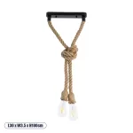ROPE Boho Κρεμαστό Φωτιστικό Οροφής με Ντουί 2 E27 Μπεζ