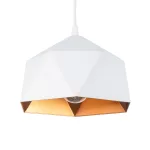 HEXAGON Μοντέρνο Κρεμαστό Φωτιστικό Οροφής Λευκό & Χρυσό