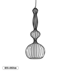 LILY Vintage Κρεμαστό Φωτιστικό Οροφής Μαύρο & Λευκό