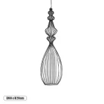 LILY Vintage Κρεμαστό Φωτιστικό Οροφής με Ντουί 1 x E27 AC 220-240V IP20 - Μαύρο & Λευκό - Μ90 x Π90 x Υ20cm