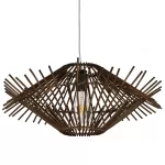 SASSO Boho Κρεμαστό Φωτιστικό Πλέγμα Μονόφωτο 1 x E27 IP20 Καφέ Ξύλο - Μ50 x Π50 x Y23cm