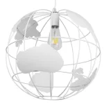 EARTH Vintage Κρεμαστό Φωτιστικό Φιγούρα Μονόφωτο 1 x E27 IP20 Λευκό Μέταλλο - Μ40 x Π40 x Y40cm