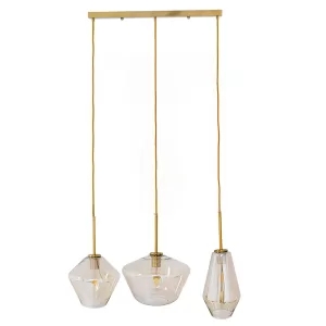 AMARIS Μοντέρνο Κρεμαστό Φωτιστικό Οροφής με Ντουί 3 Χρυσό &